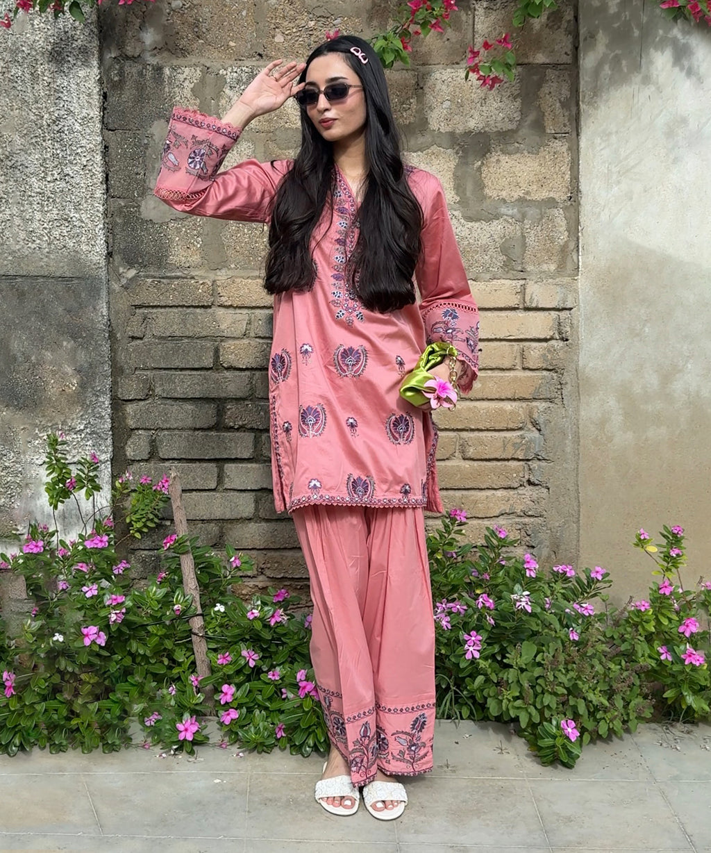 Embroidered Cotton Satin Shirt