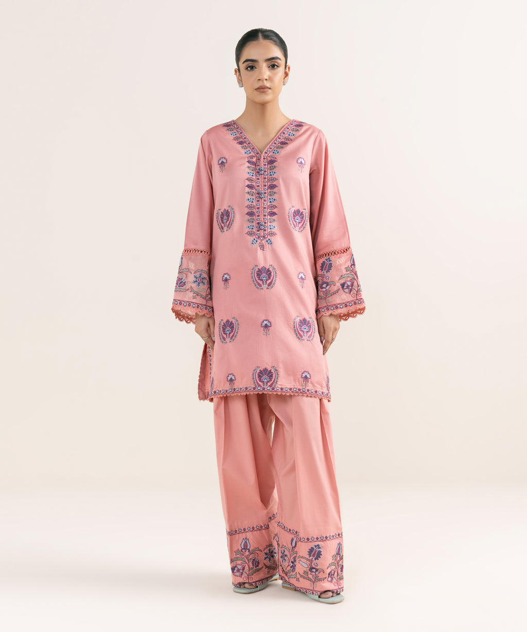 Embroidered Cotton Satin Shirt