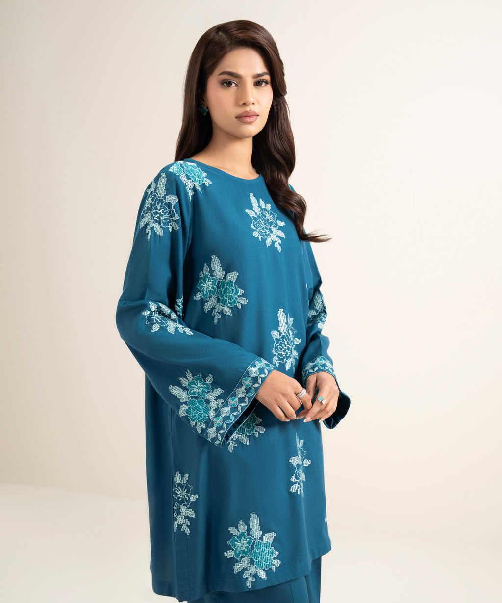 Embroidered Cotton Viscose Shirt