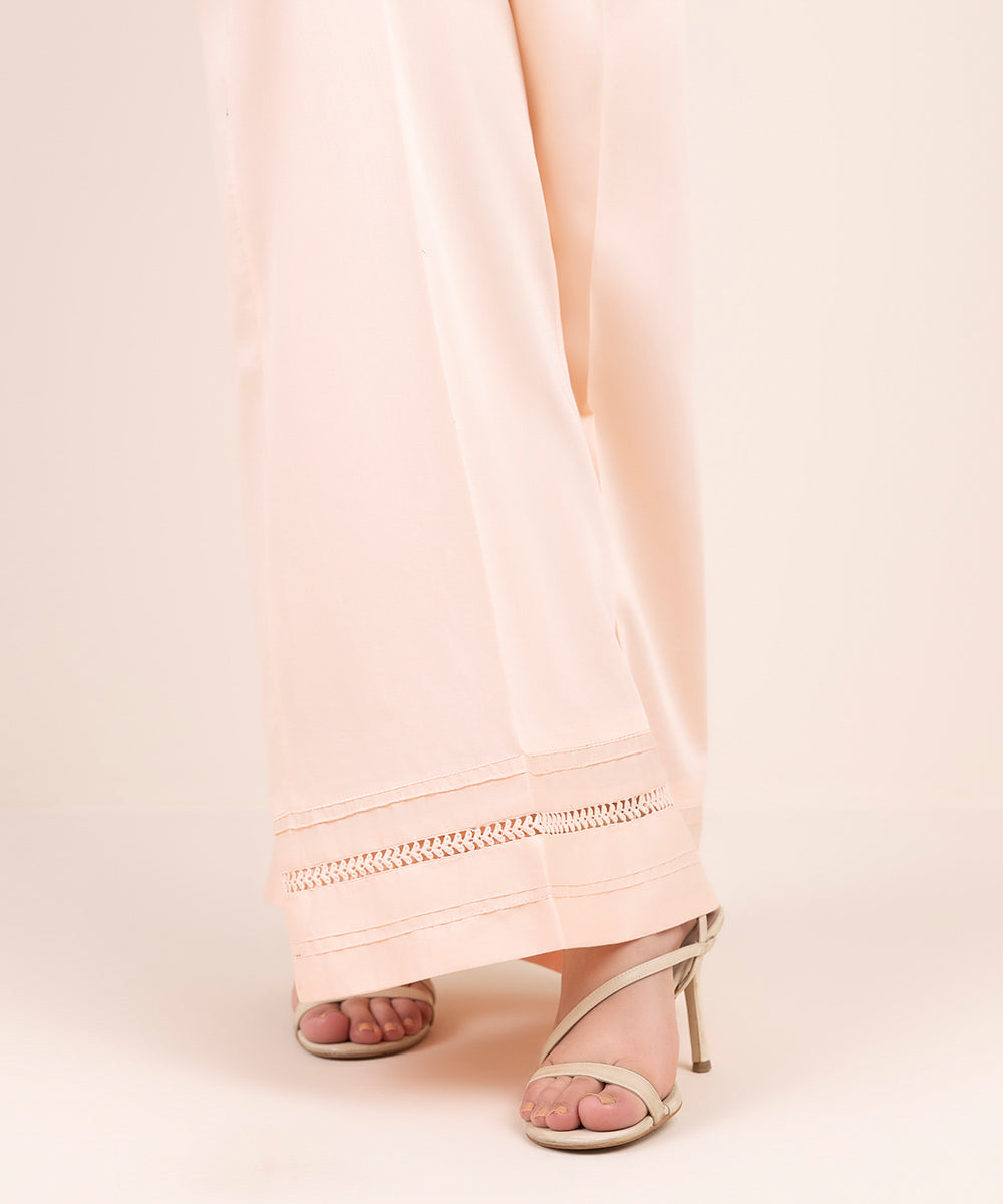 Cotton Satin Flared Pants