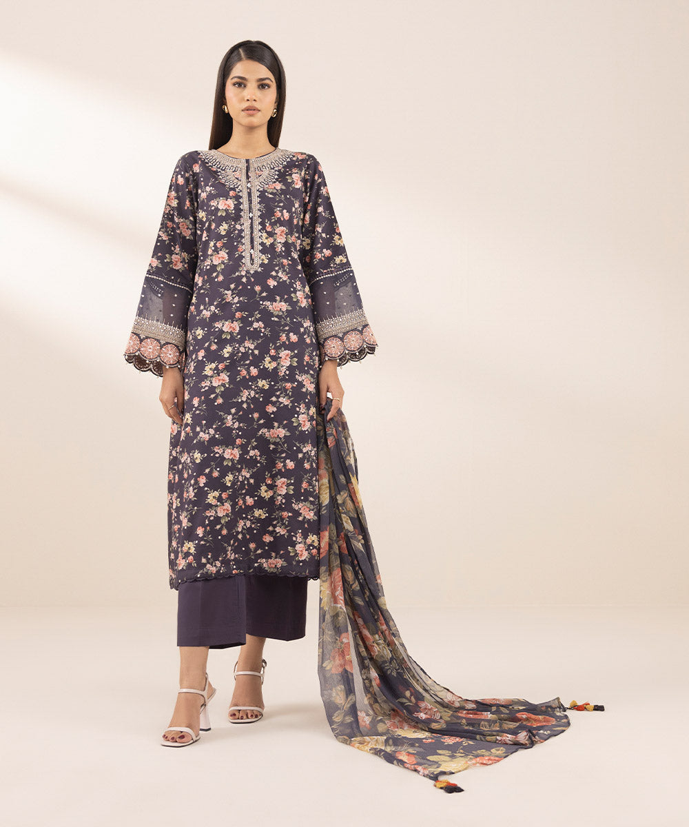 Embroidered Chiffon Dupatta