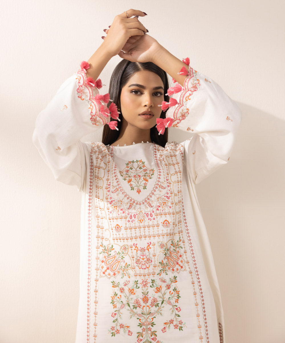 Embroidered Cotton Viscose Shirt