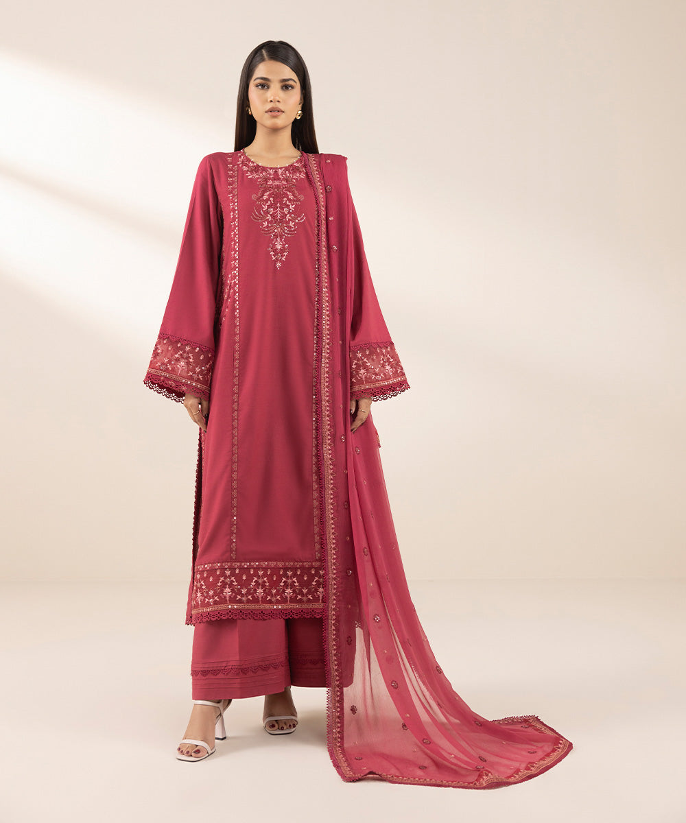 Embroidered Chiffon Dupatta