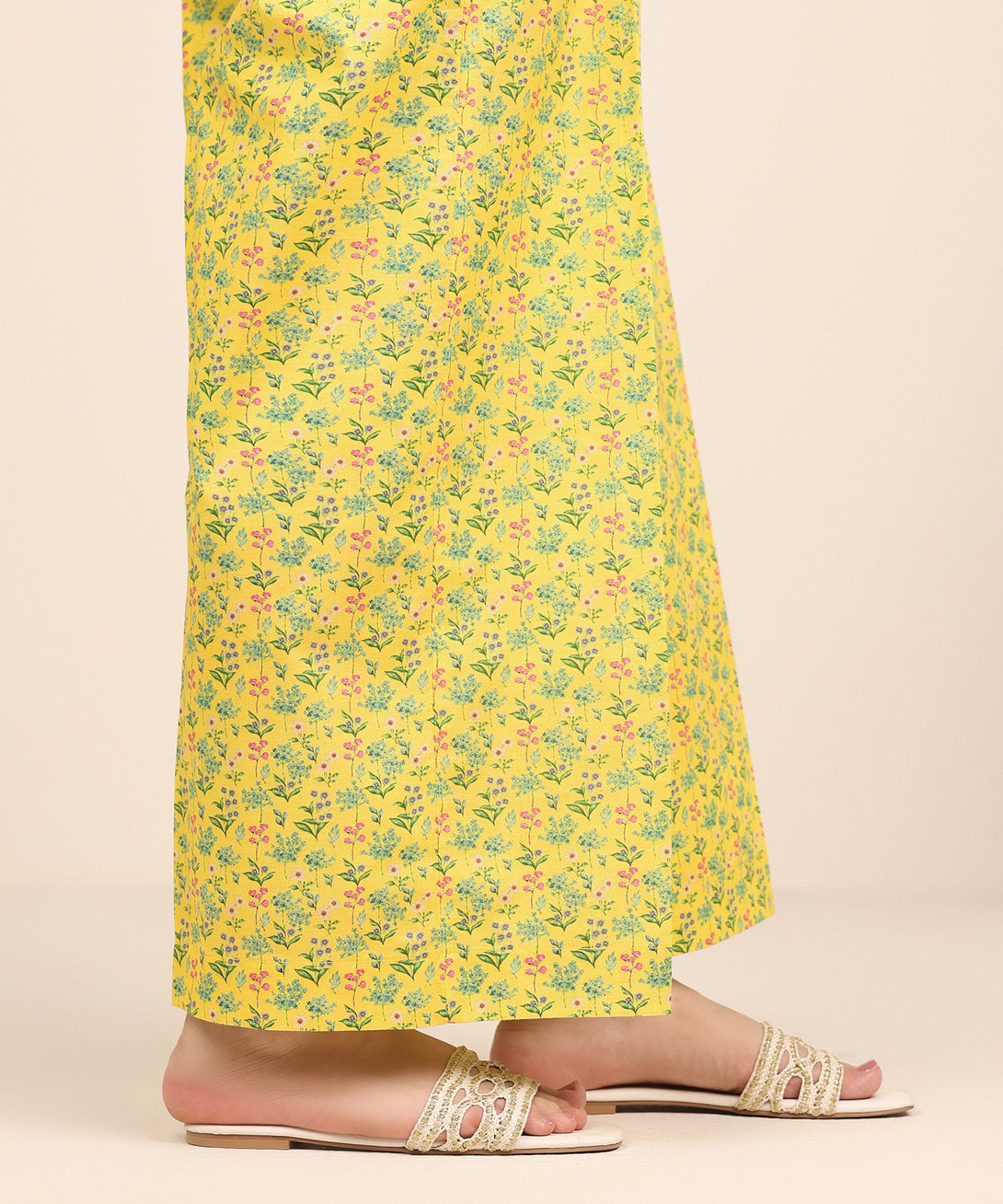 Women's RTW Cambric Yellow Printed Culottes