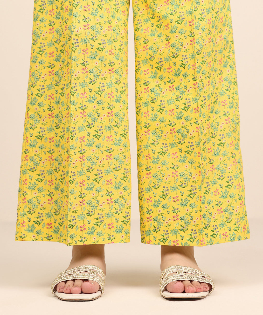 Women's RTW Cambric Yellow Printed Culottes