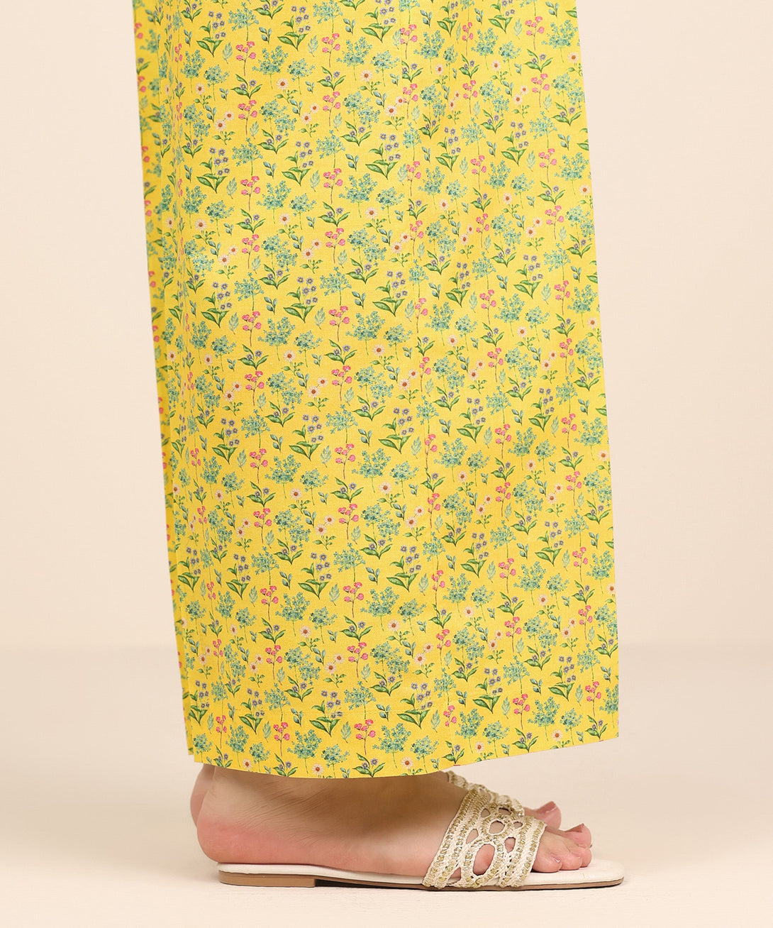 Women's RTW Cambric Yellow Printed Culottes