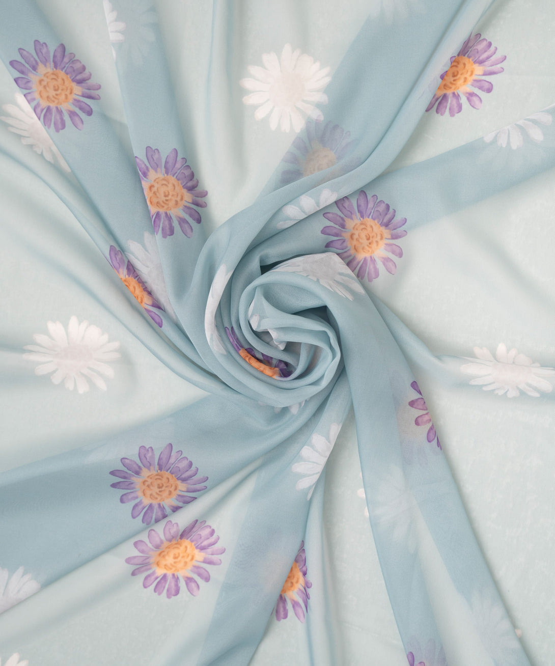 Blended Tissue Blue Printed Dupatta