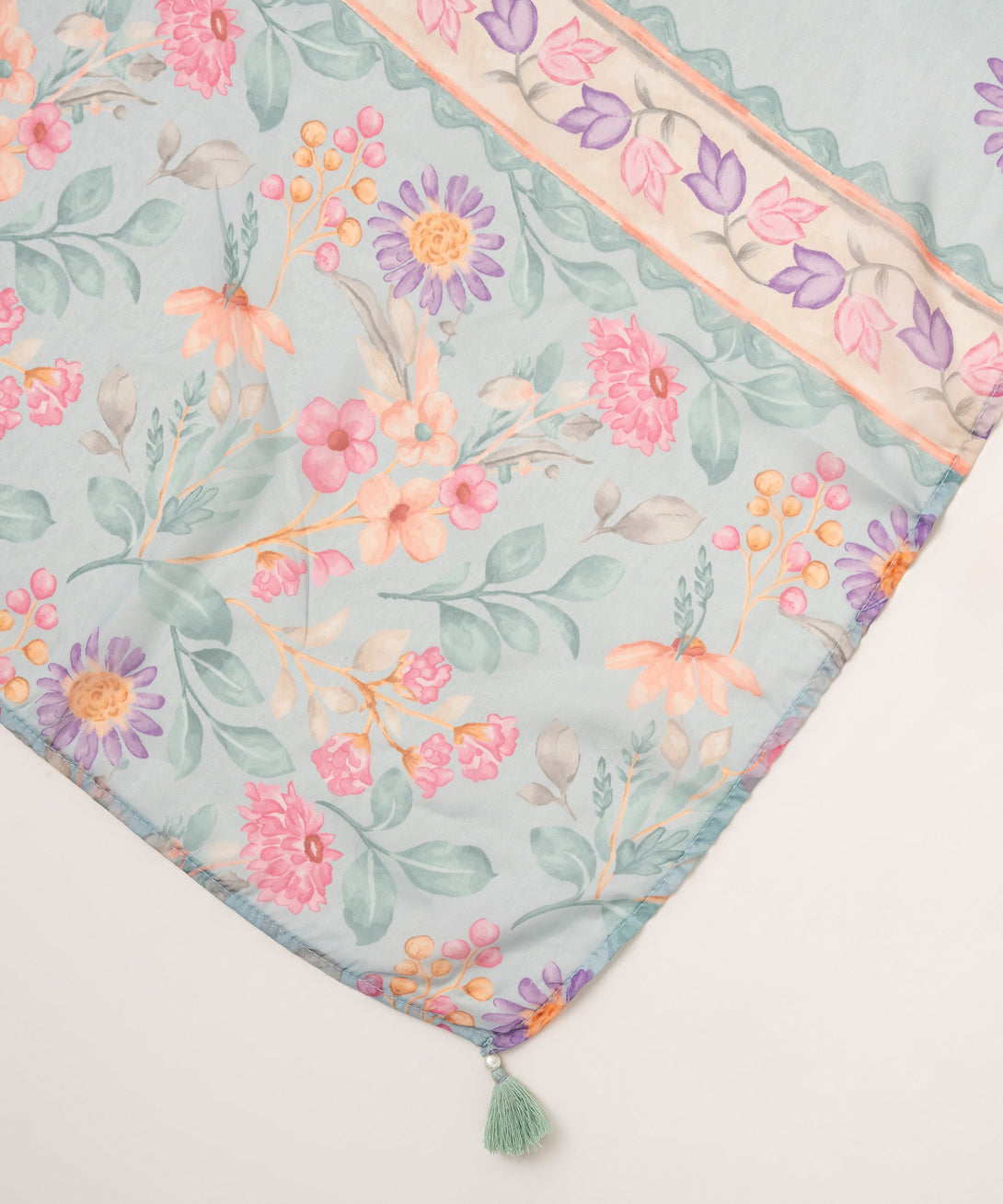 Blended Tissue Blue Printed Dupatta