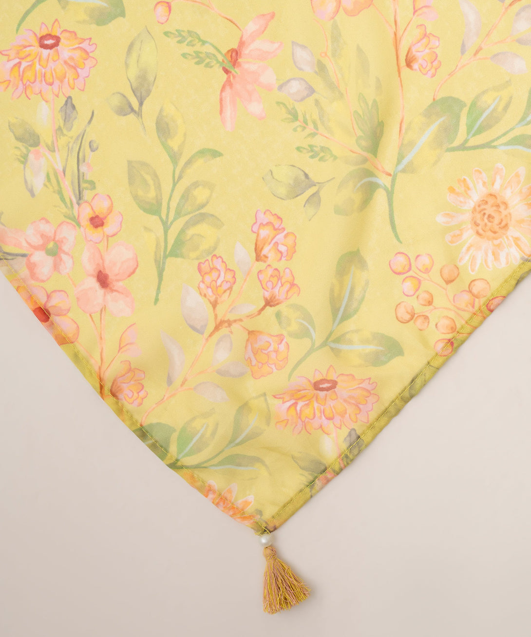 Blended Tissue Yellow Printed Dupatta