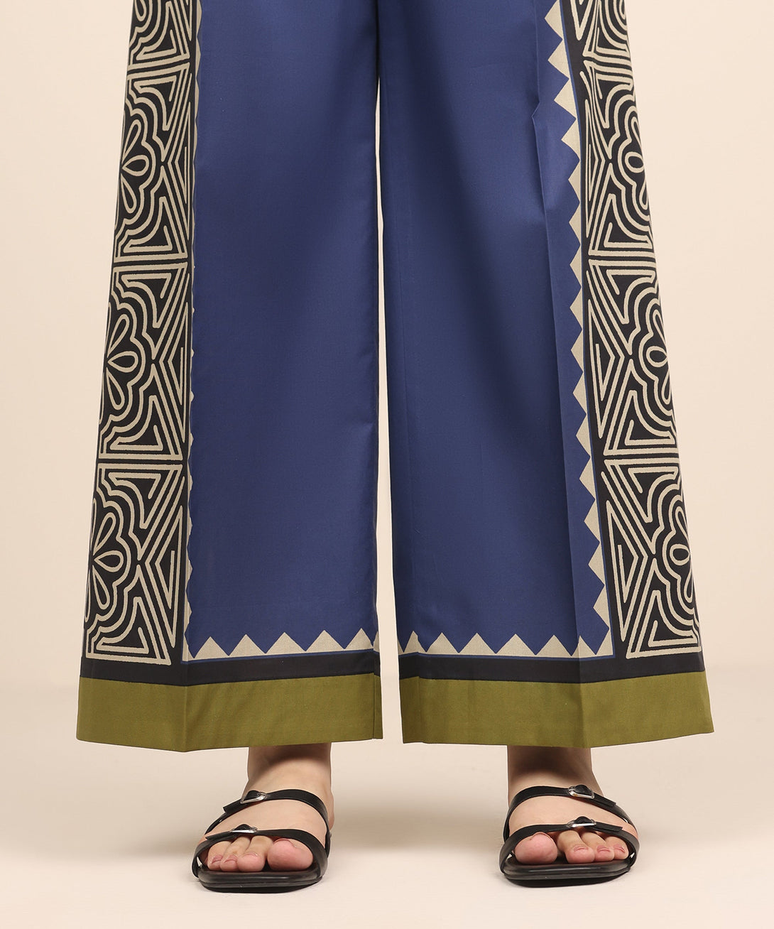 Women's RTW Cambric Blue Printed Culottes