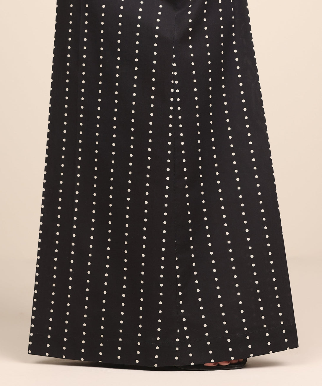 Women's RTW Cambric Black Printed Flared Pants