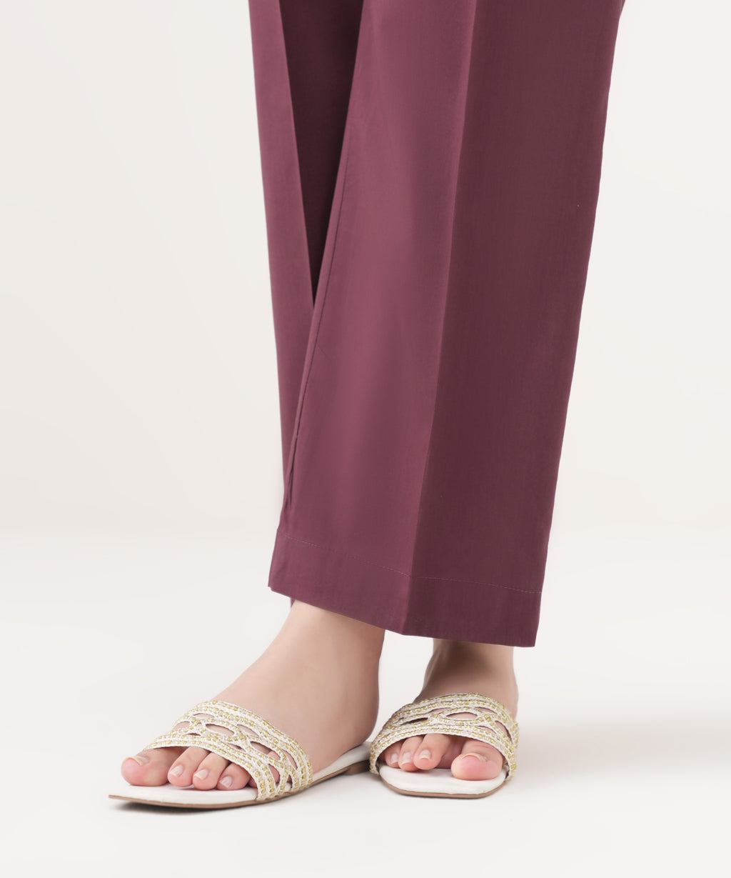 Cotton Viscose Straight Pants