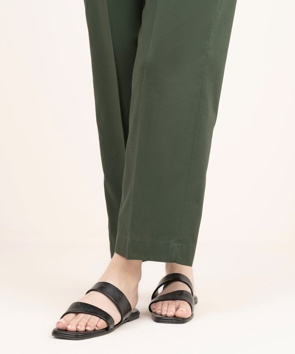 Cotton Viscose Straight Pants