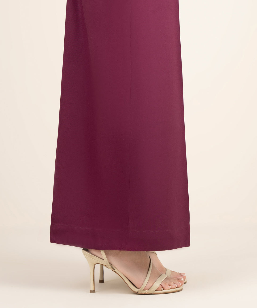 Women's RTW Viscose Linen Solid Purple Flared Pants