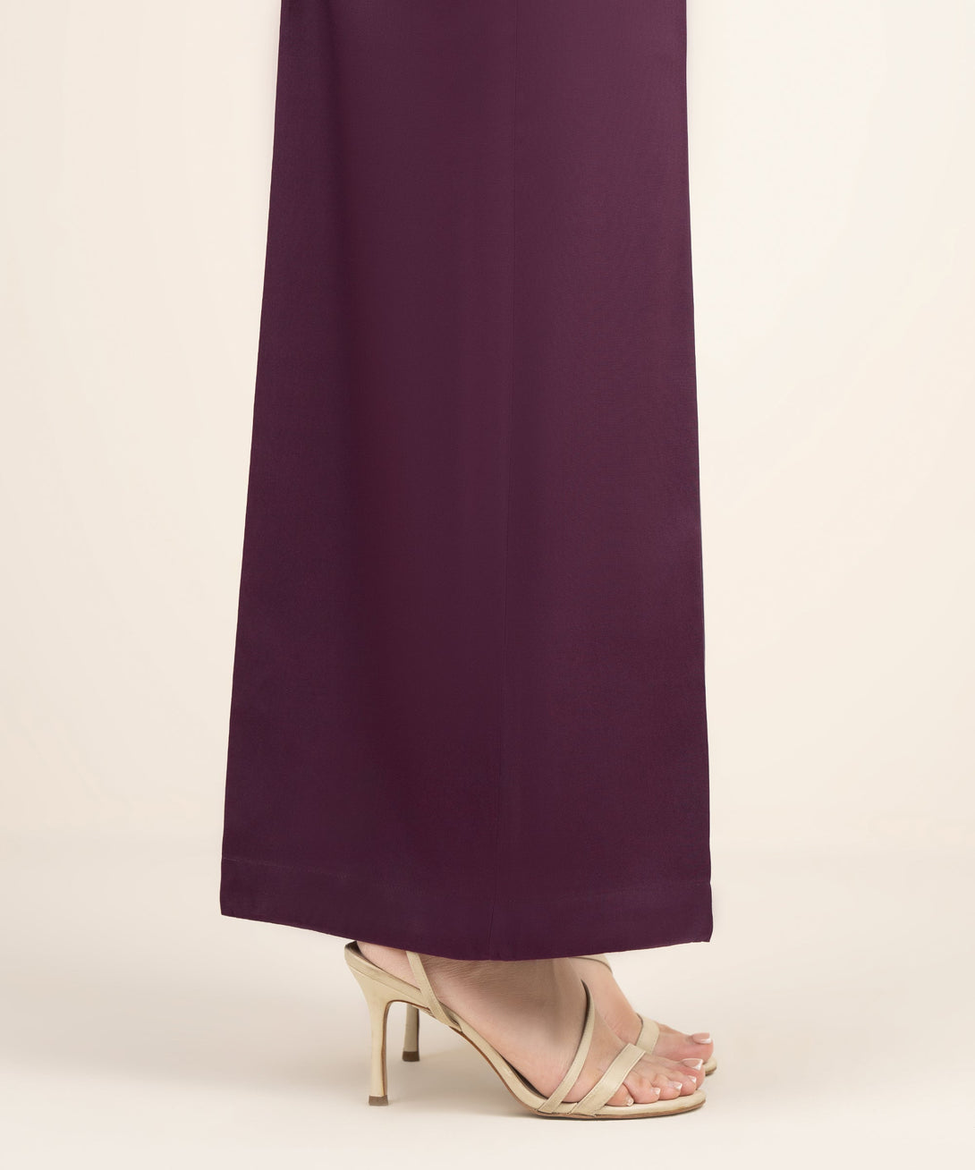 Women's RTW Viscose Linen Solid Purple Flared Pants
