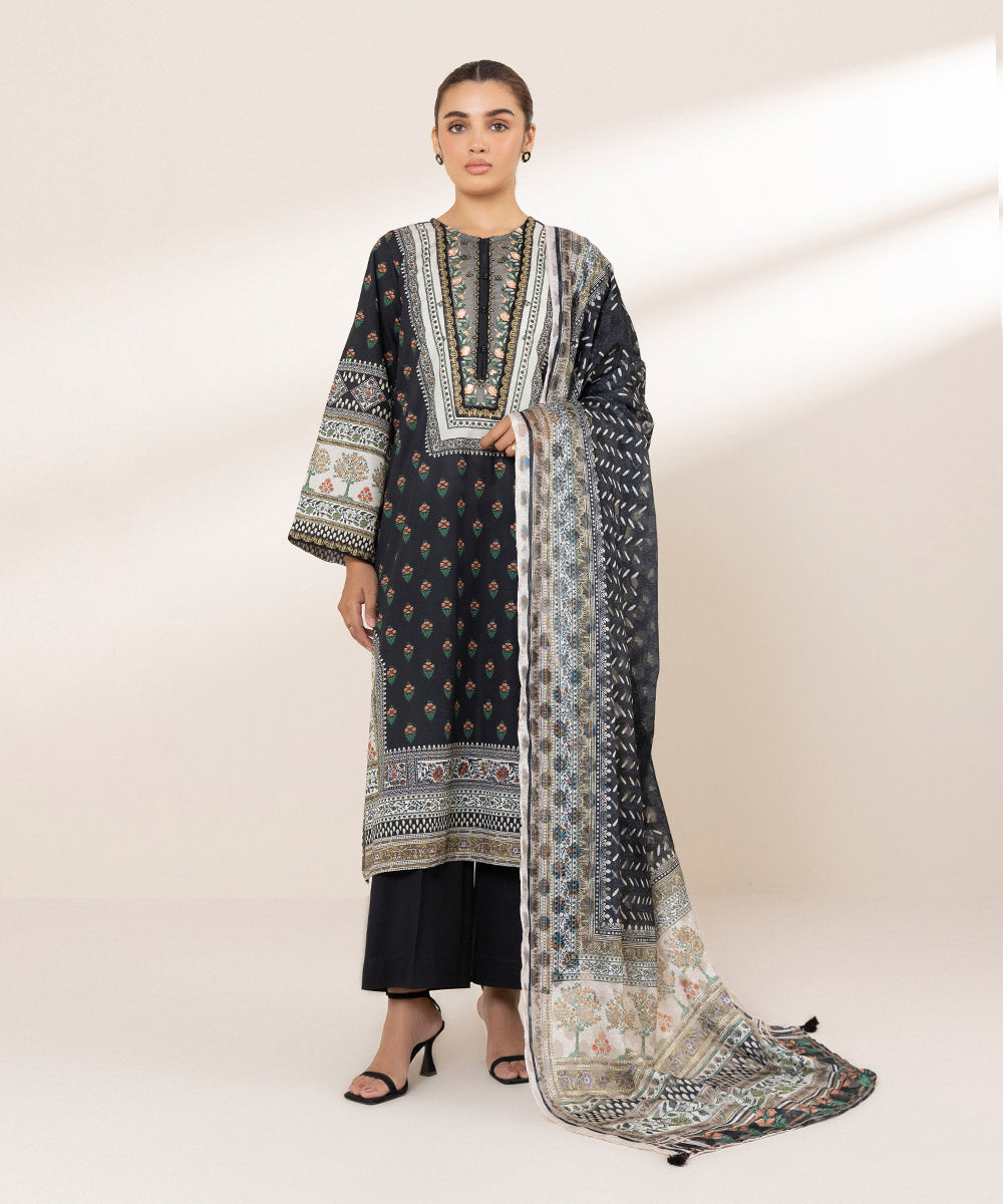 Brochea Jacquard Multi Printed Dupatta