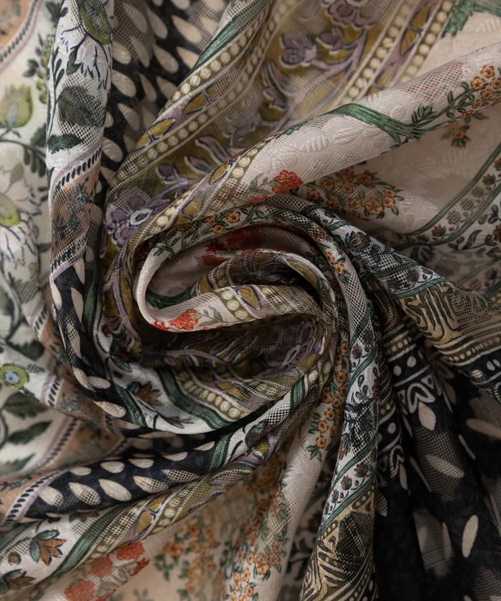 Brochea Jacquard Multi Printed Dupatta