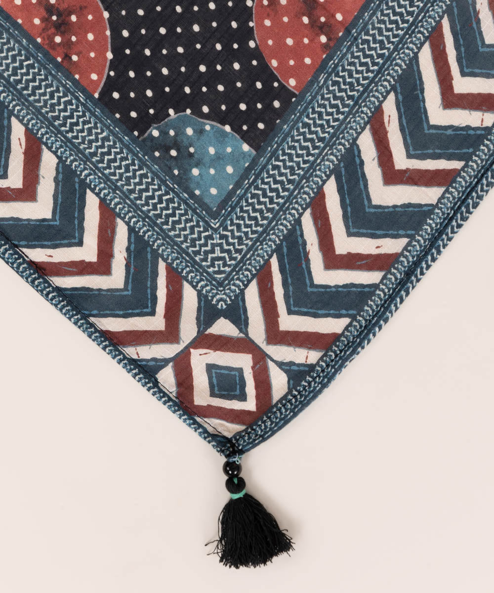 Textured Voile Multi Printed Dupatta