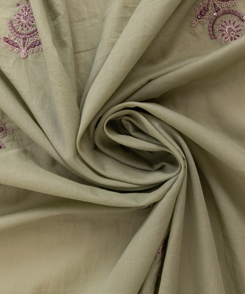 Fine Voile Green Embroidered Dupatta