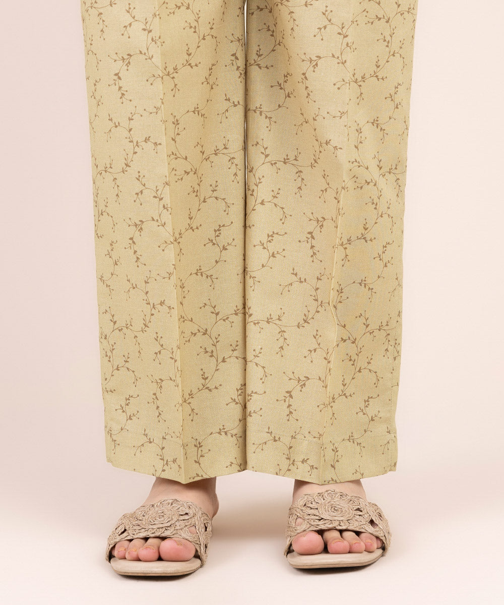 Printed Cambric Straight Pants