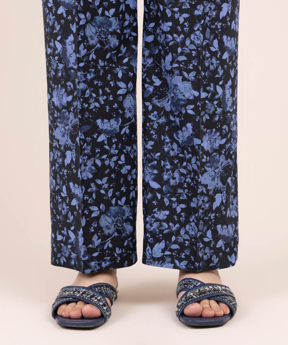 Printed Cambric Straight Pants