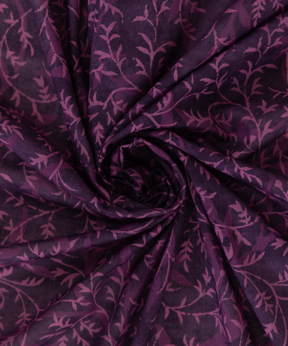Textured Voile Purple Printed Dupatta