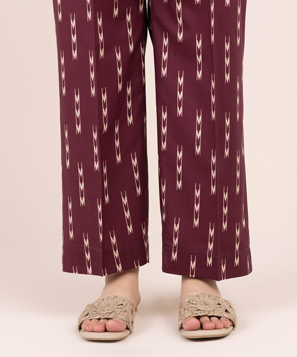 Printed Cambric Straight Pants