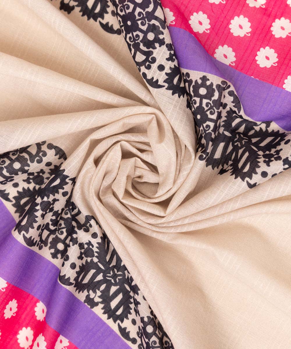 Textured Voile Multi Printed Dupatta