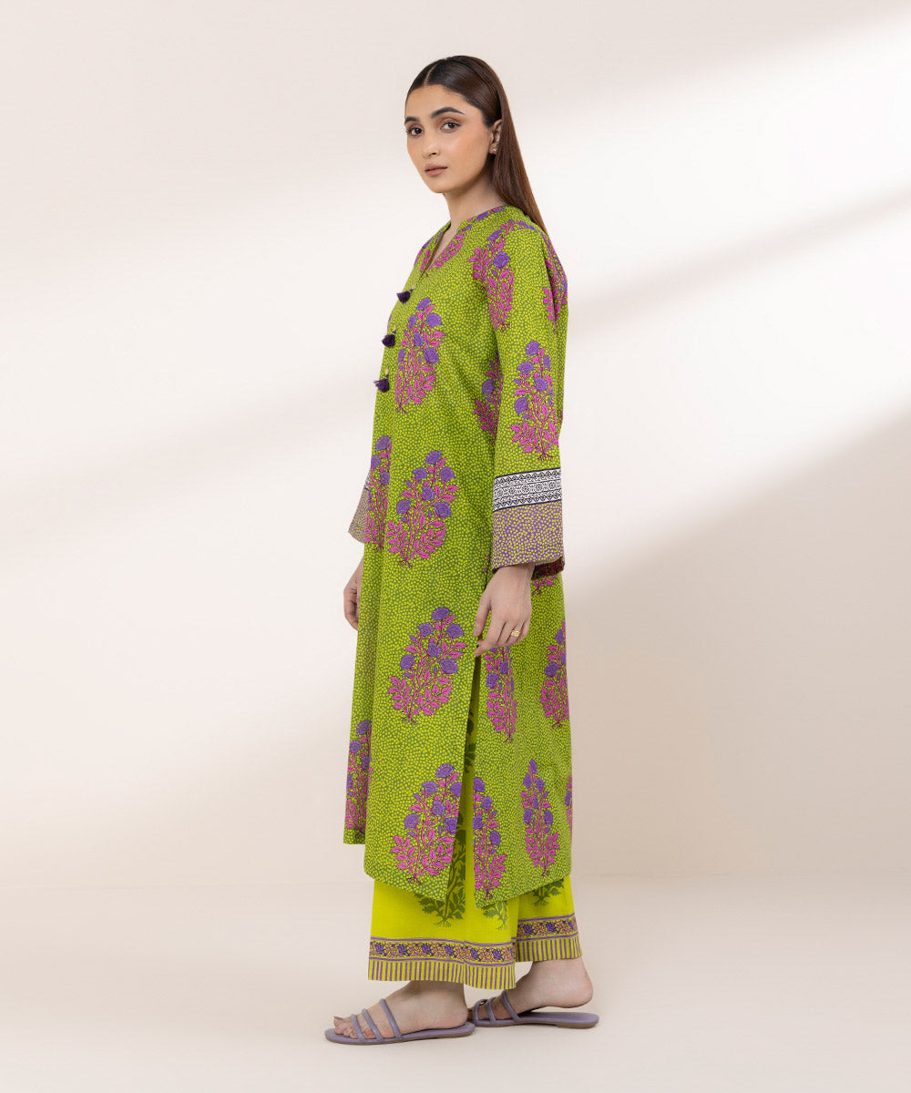 Women's RTW Textured Lawn Multi Printed A-Line Shirt