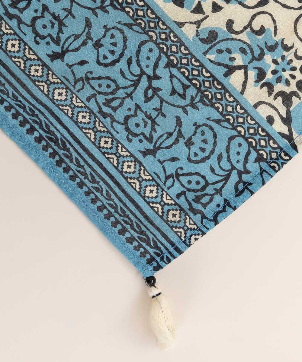 Fine Voile Blue Printed Dupatta