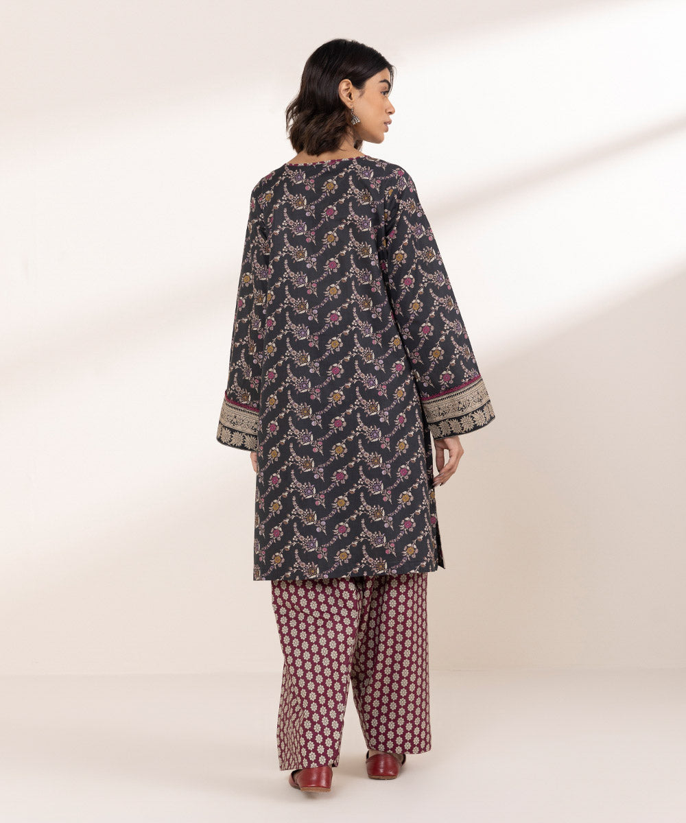 Women's RTW Cross Hatch Black Printed A-Line Shirt