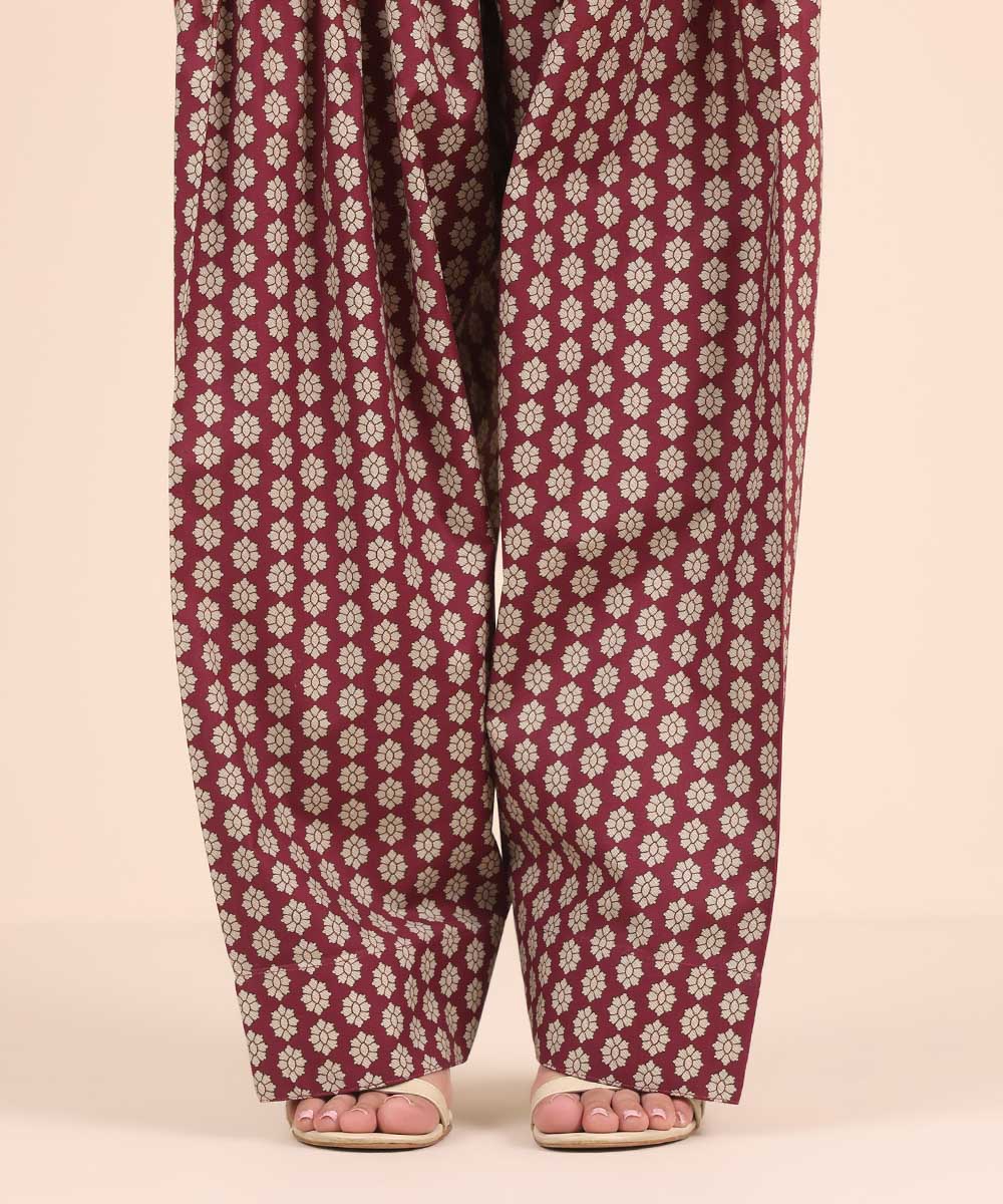 Women's RTW Cambric Purple Printed Shalwar