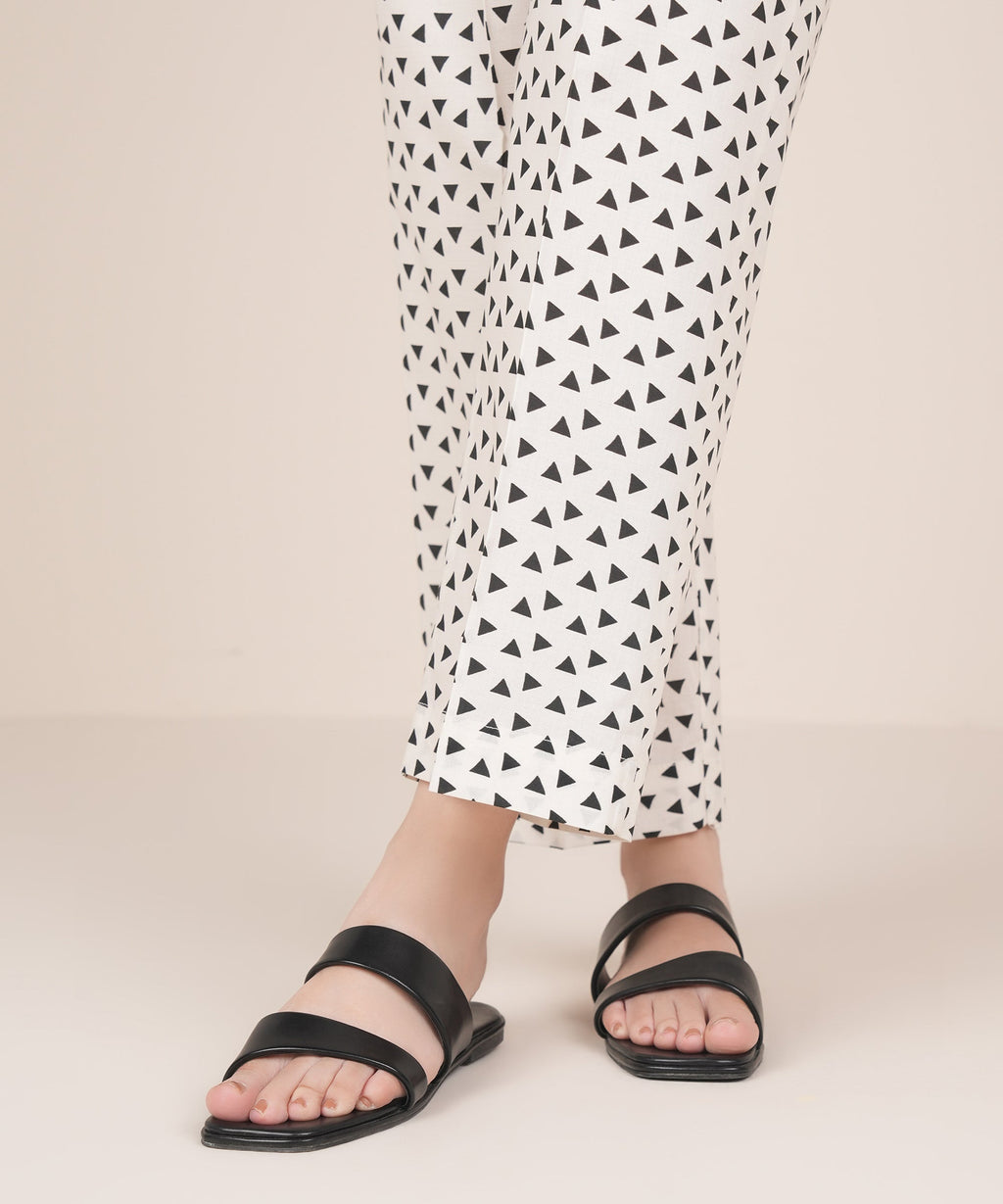 Printed Cambric Straight Pants