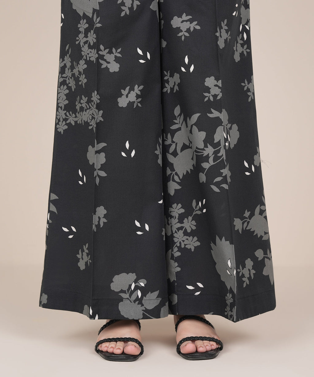 Printed Cambric Flared Pants