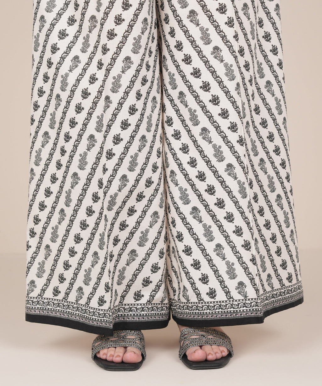 Printed Cambric Flared Pants