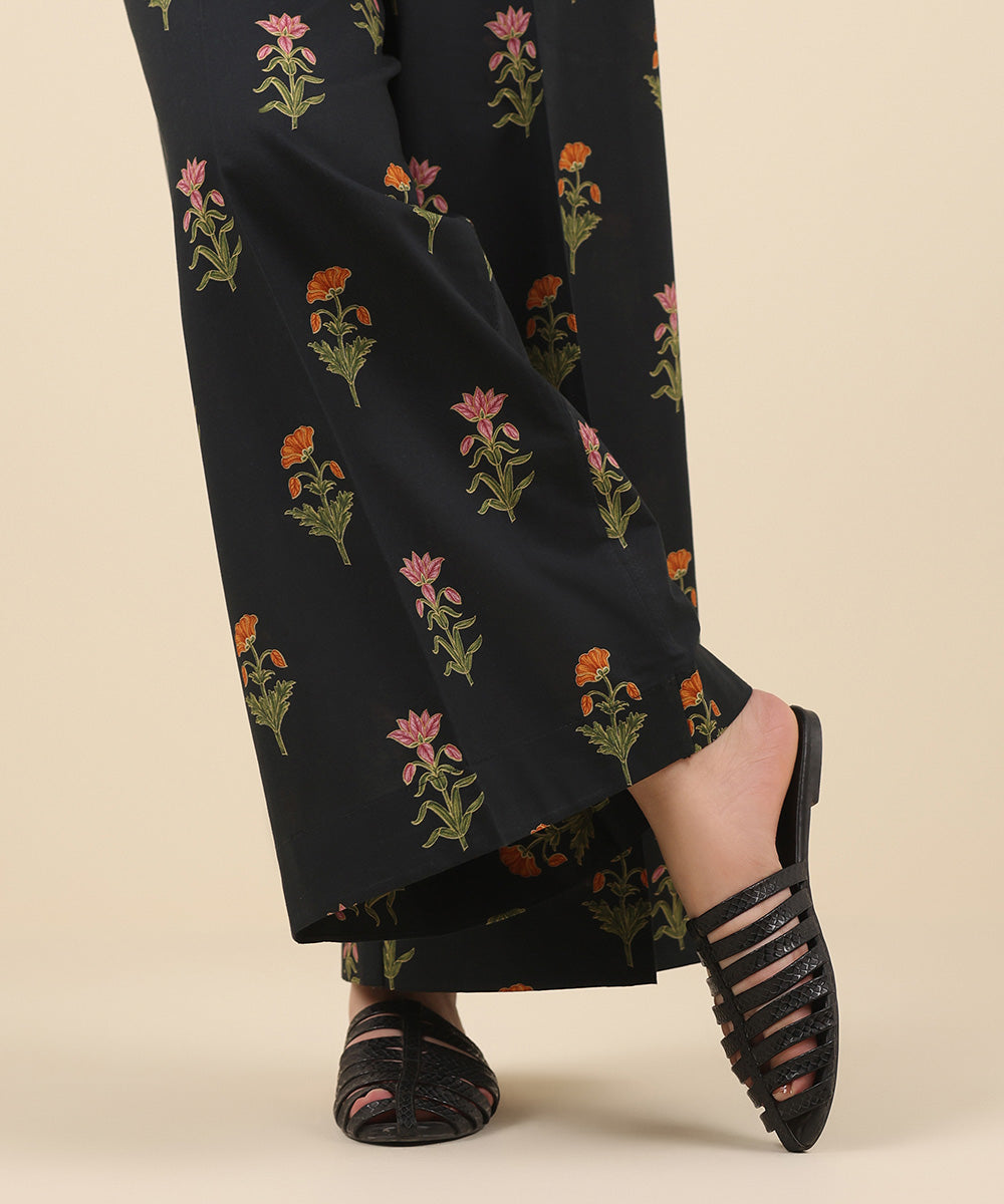 Women's Pret Cambric Black Printed Culottes