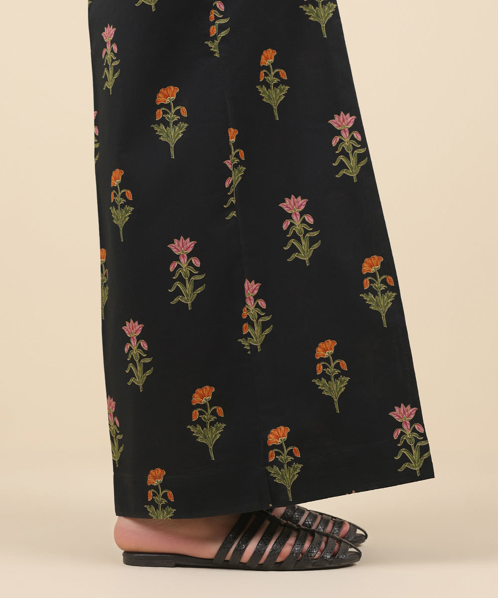 Women's Pret Cambric Black Printed Culottes