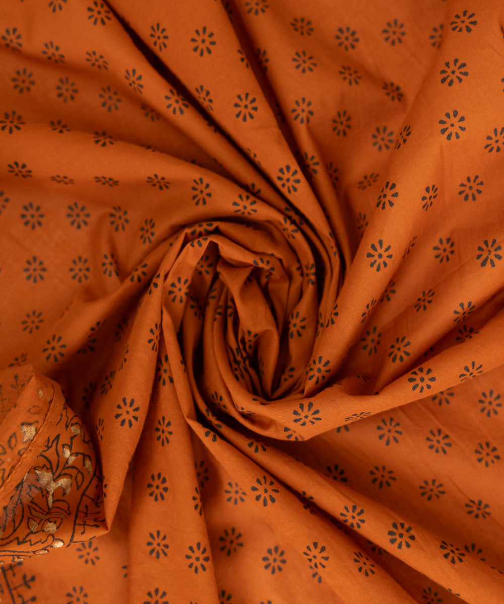 Fine Voile Orange Printed Dupatta