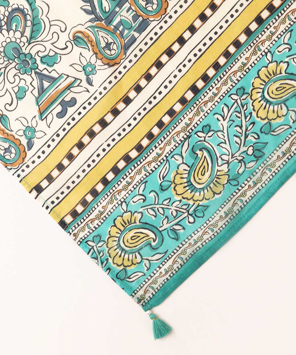 Textured Voile Multi Printed Dupatta