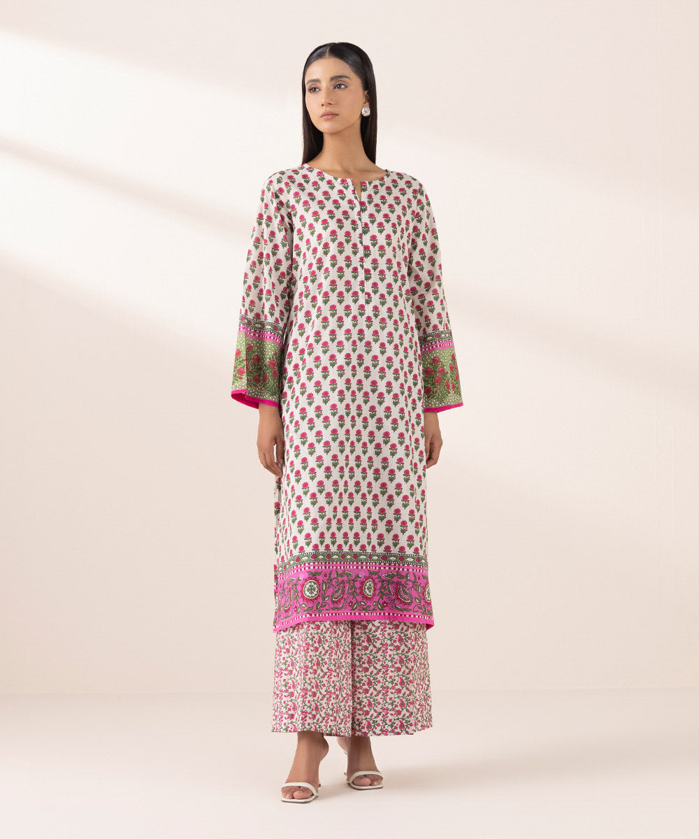 Women's Pret Yarn Dyed Multi Printed A-Line Shirt