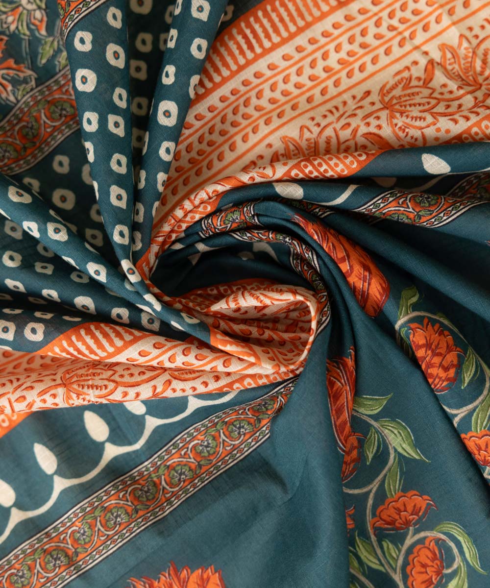 Textured Voile Multi Printed Dupatta