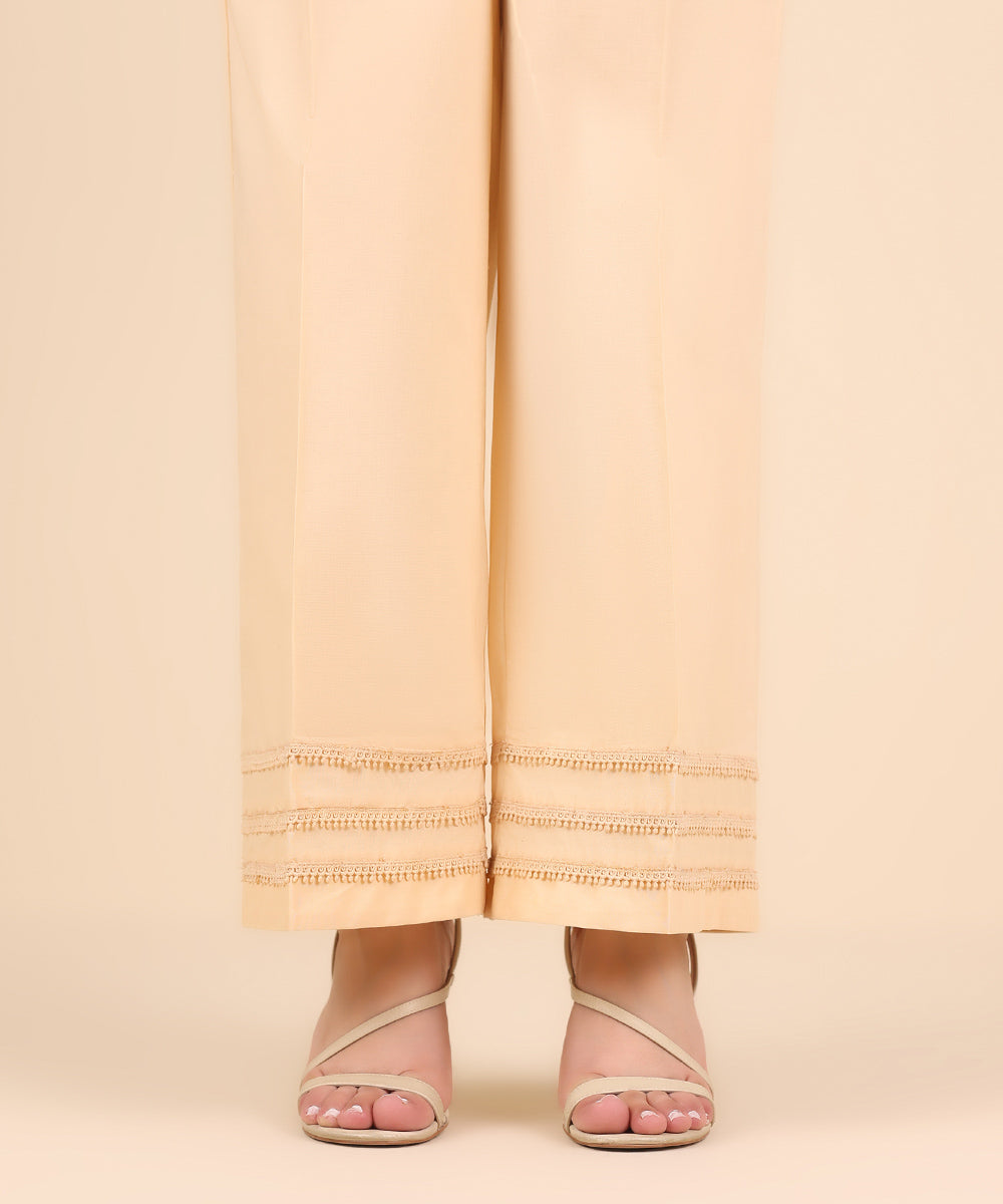 Women's Pret Cambric Off White Solid Culottes