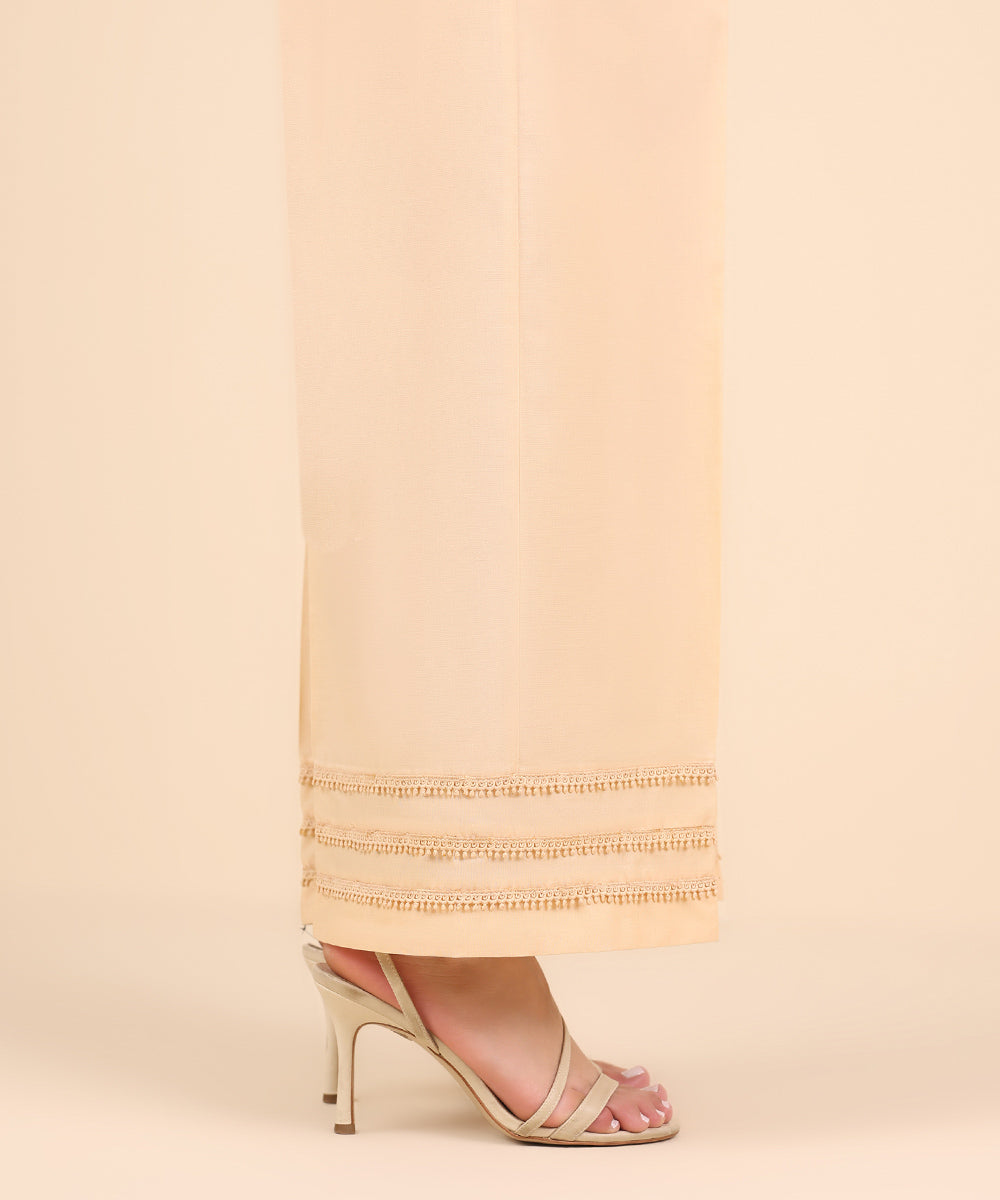 Women's Pret Cambric Off White Solid Culottes