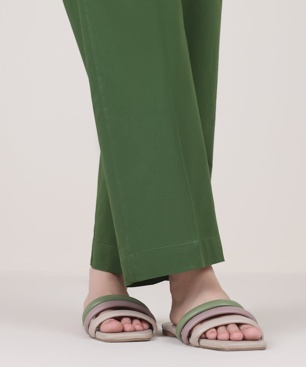 Solid Cambric Straight Pants