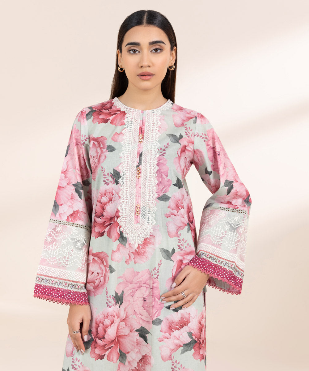 Women's Pret Cambric Multi Embroidered A-Line Shirt