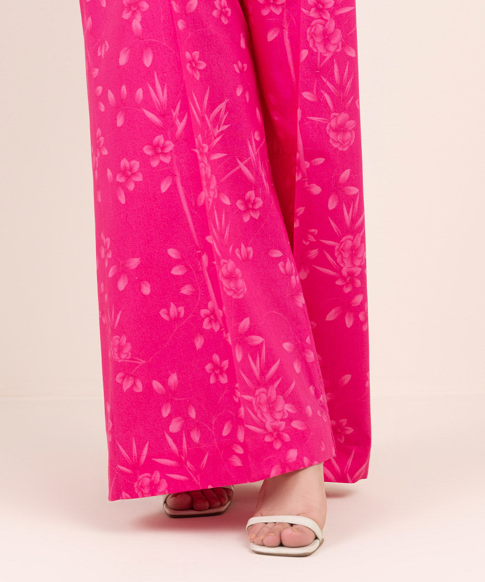 Printed Cambric Flared Pants