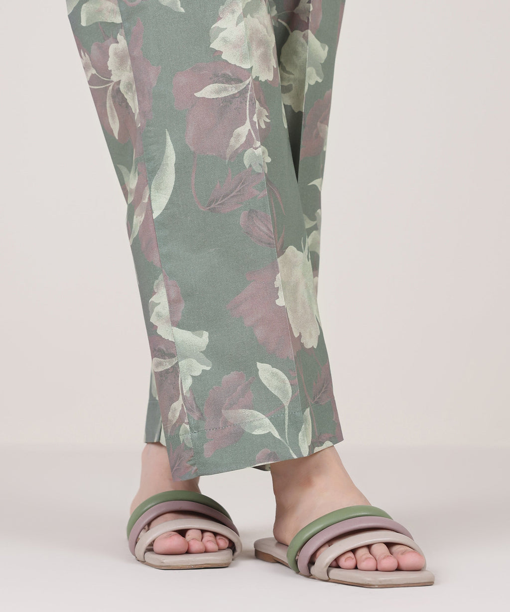 Printed Cambric Straight Pants