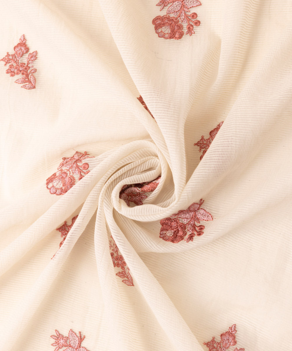 Textured Karandi Off White Embroidered Dupatta