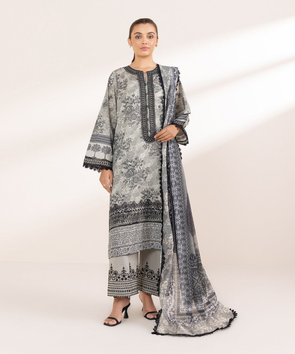 Manaar Black Printed Dupatta