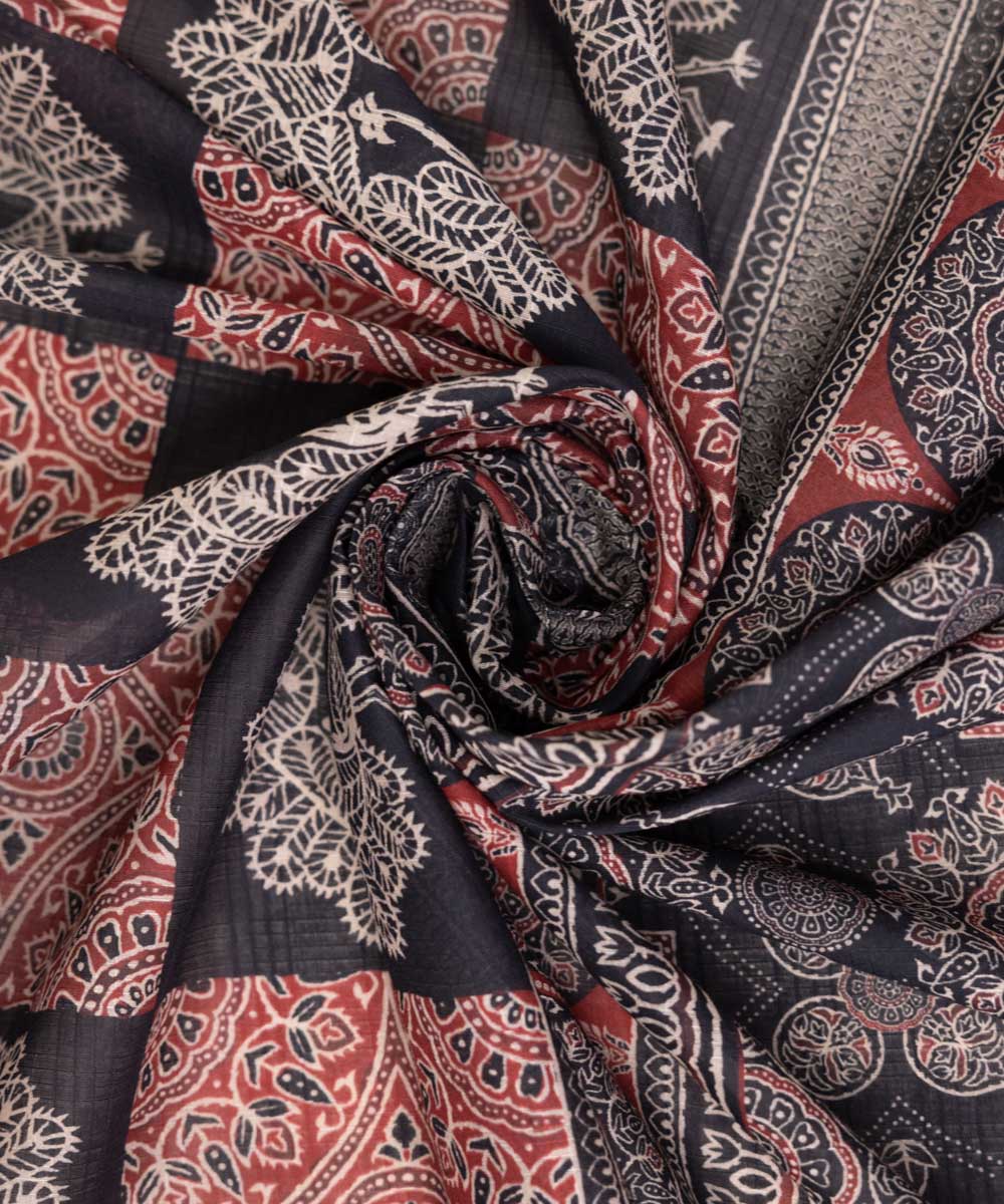 Textured Voile Black Printed Dupatta